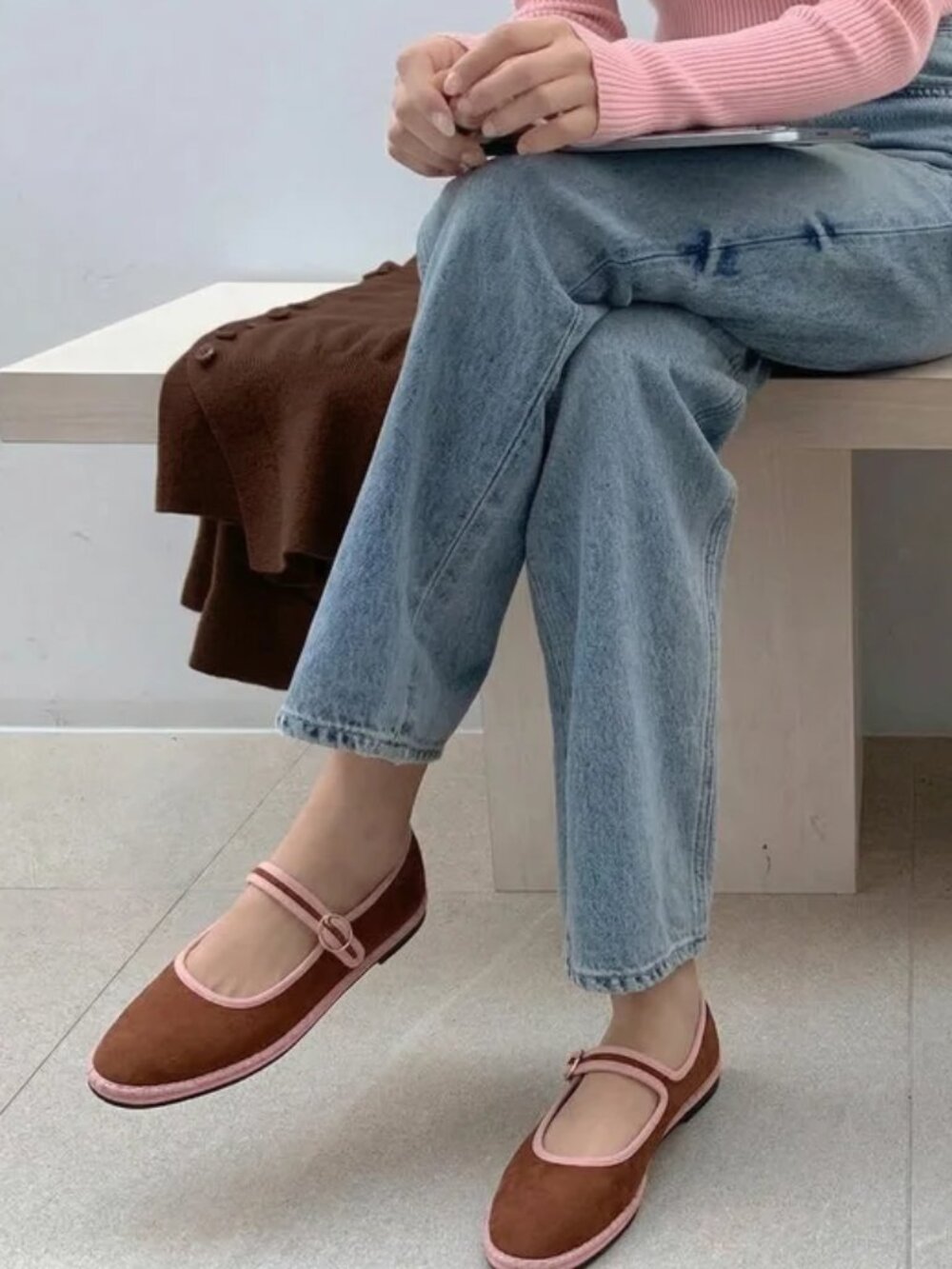 Cushionaire Missy Velvet Mary Jane Ballet Flats (For Women)